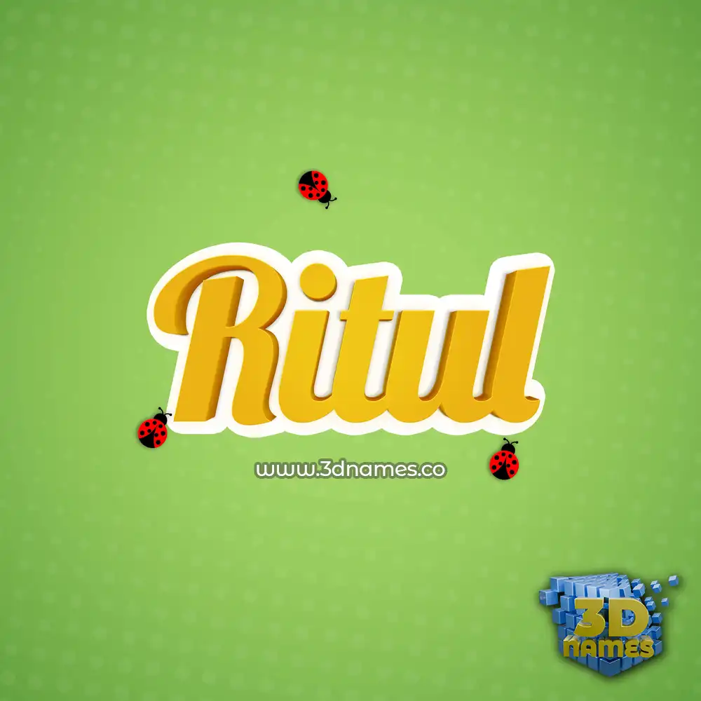 ritul in Ladybugs style - 3D name wallpaper
