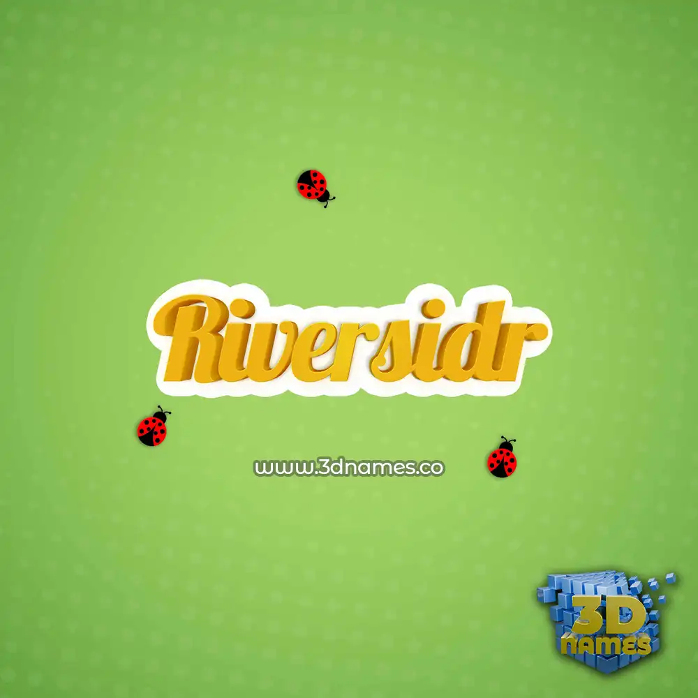 riversidr in Ladybugs style - 3D name wallpaper