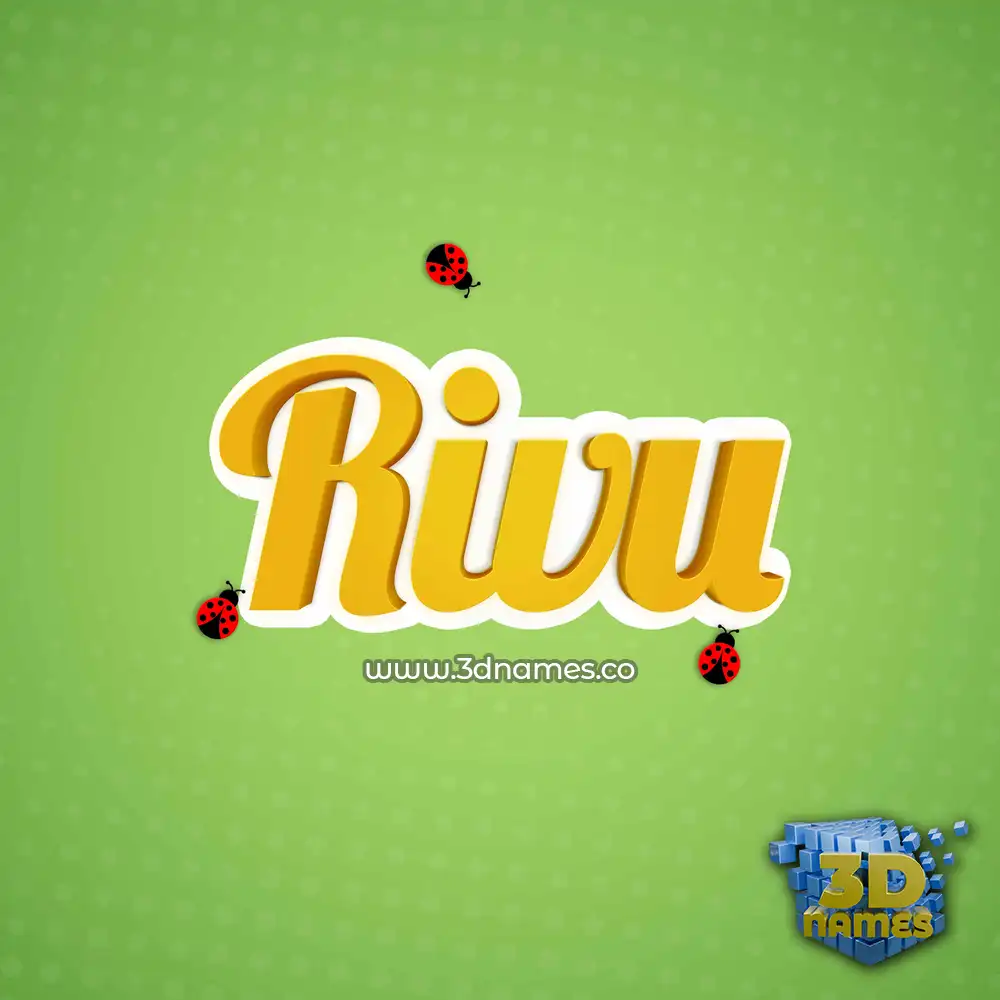rivu in Ladybugs style - 3D name wallpaper