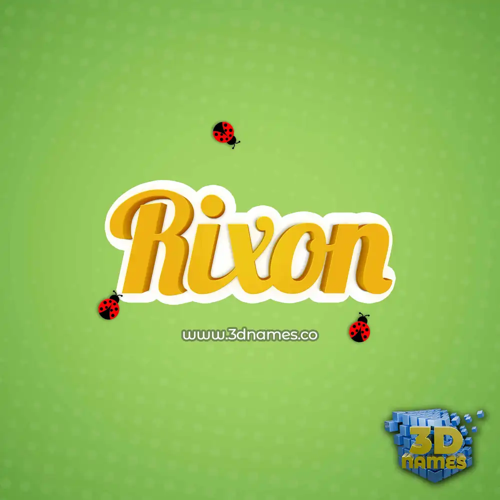 rixon in Ladybugs style - 3D name wallpaper