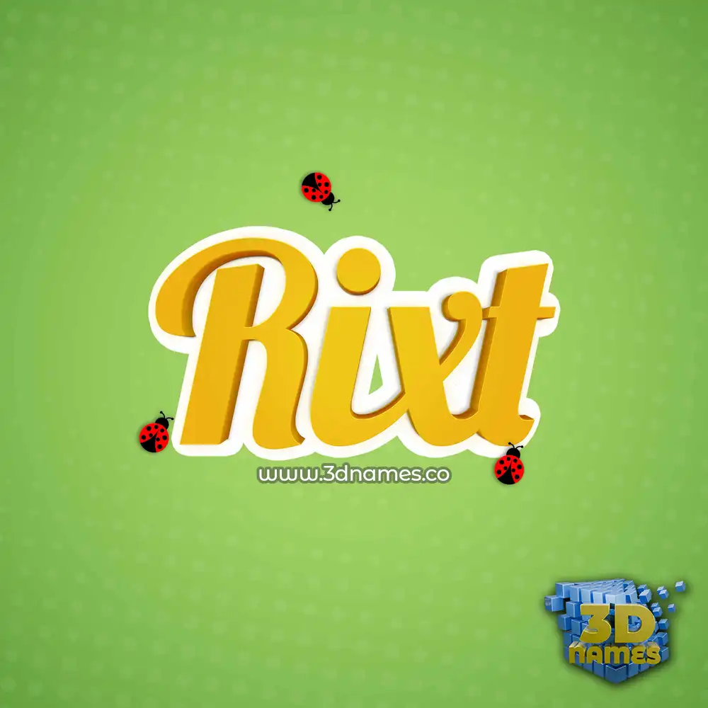 rixt in Ladybugs style - 3D name wallpaper