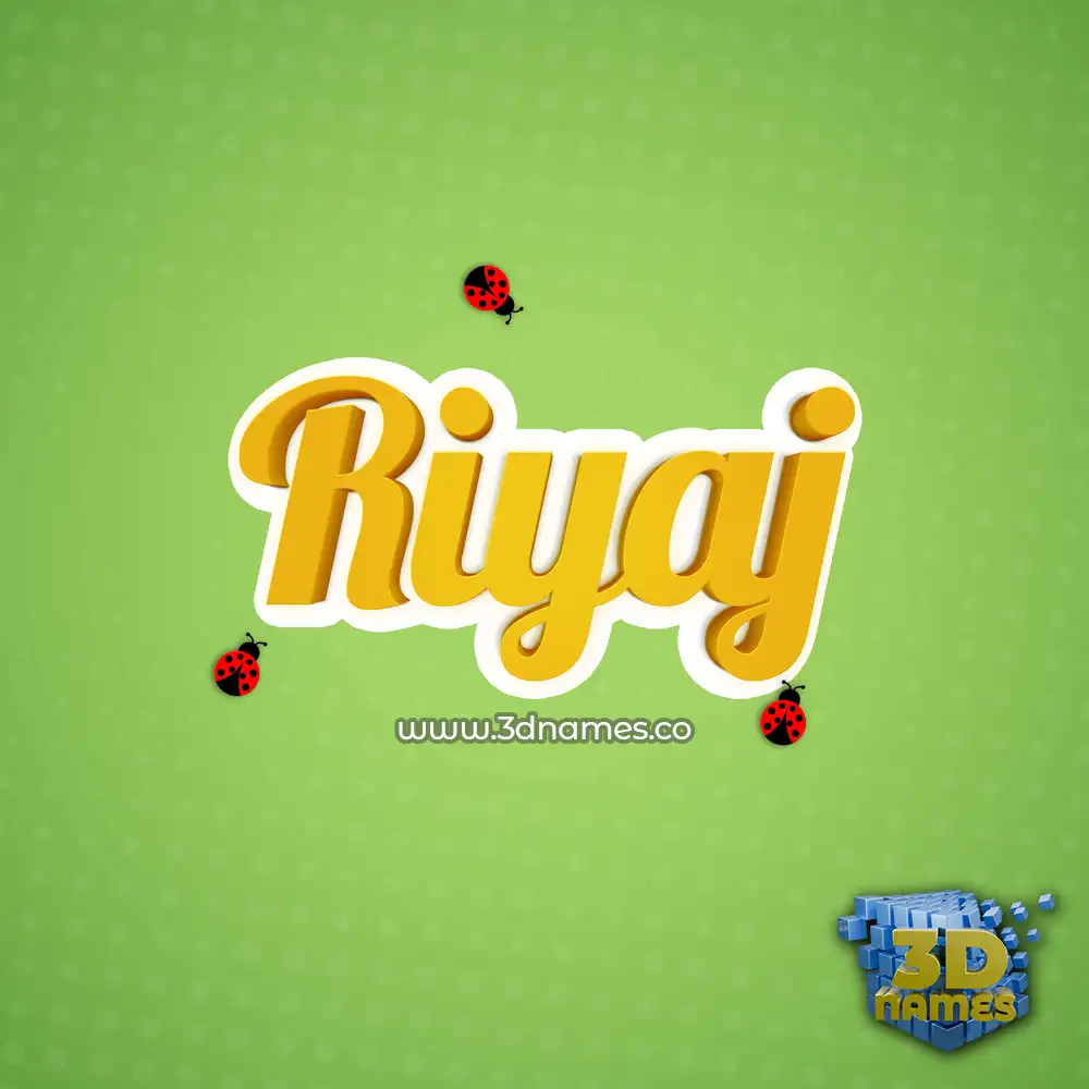 riyaj in Ladybugs style - 3D name wallpaper
