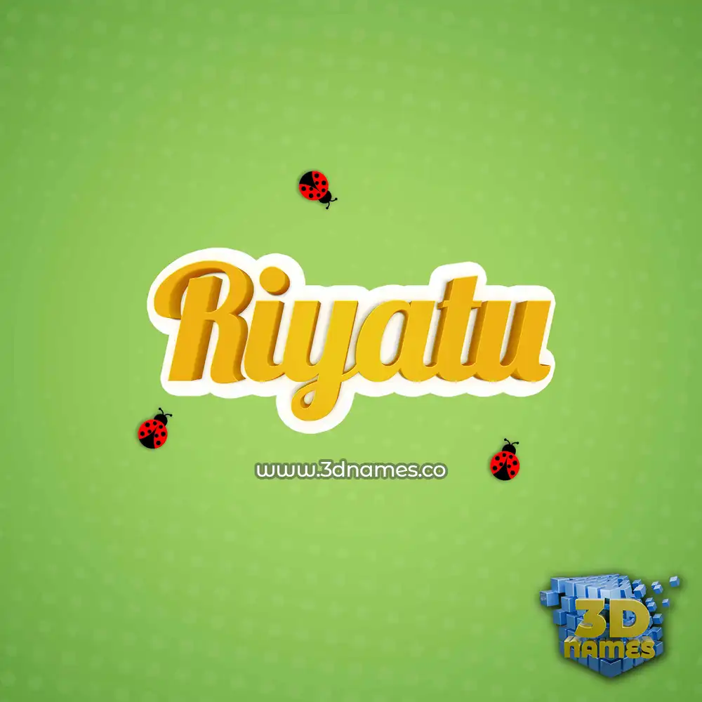 riyatu in Ladybugs style - 3D name wallpaper