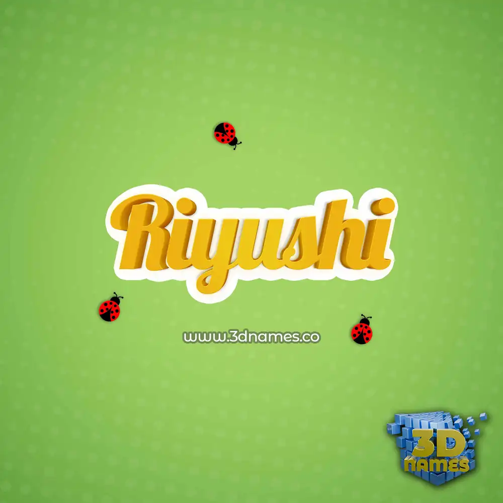 riyushi in Ladybugs style - 3D name wallpaper