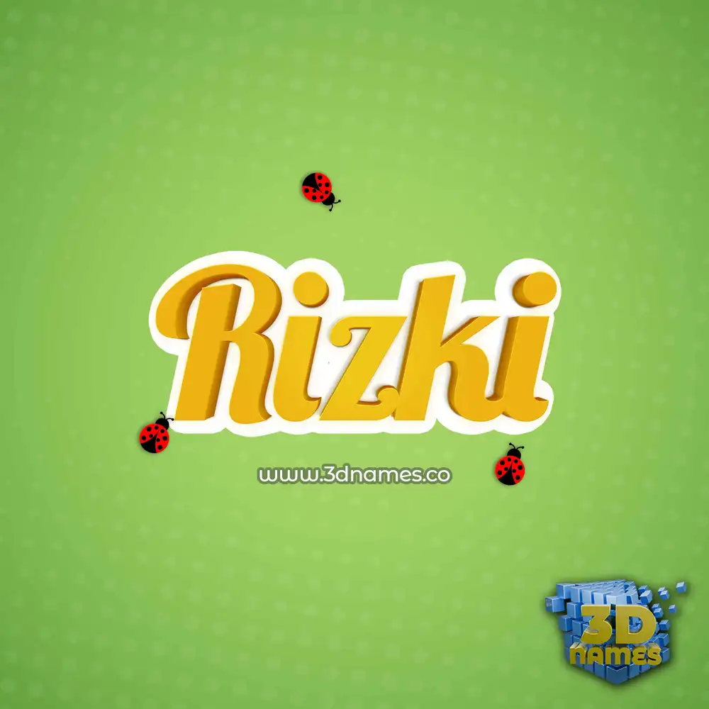 rizki in Ladybugs style - 3D name wallpaper