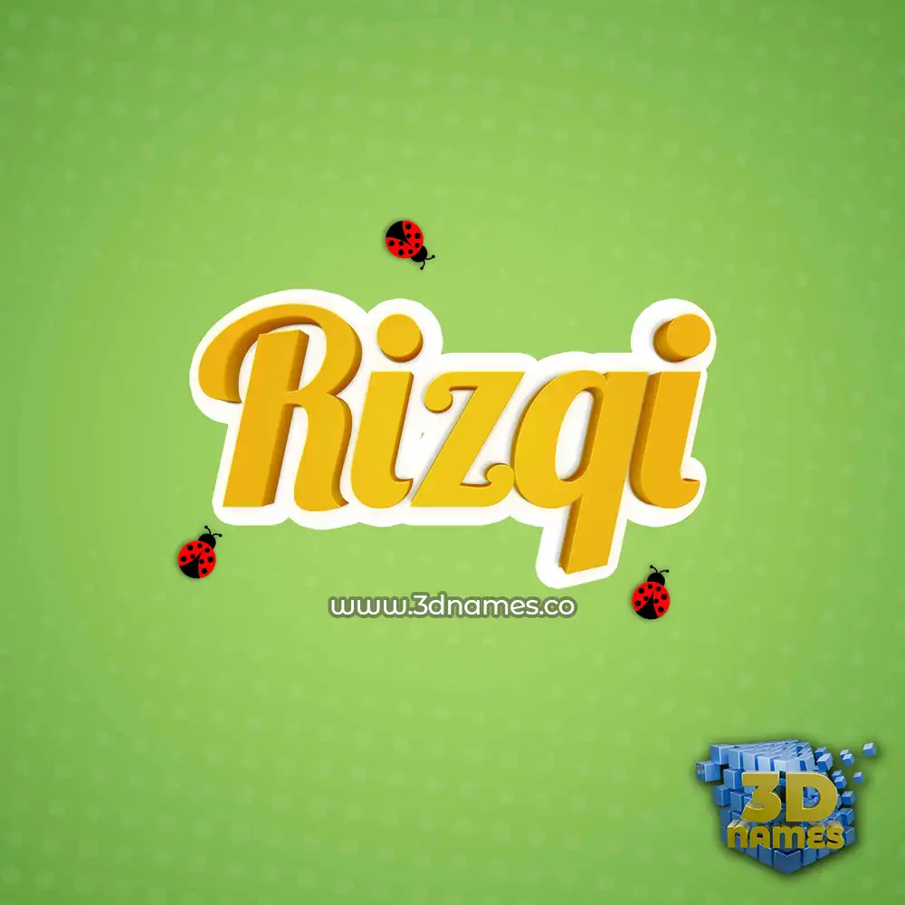rizqi in Ladybugs style - 3D name wallpaper