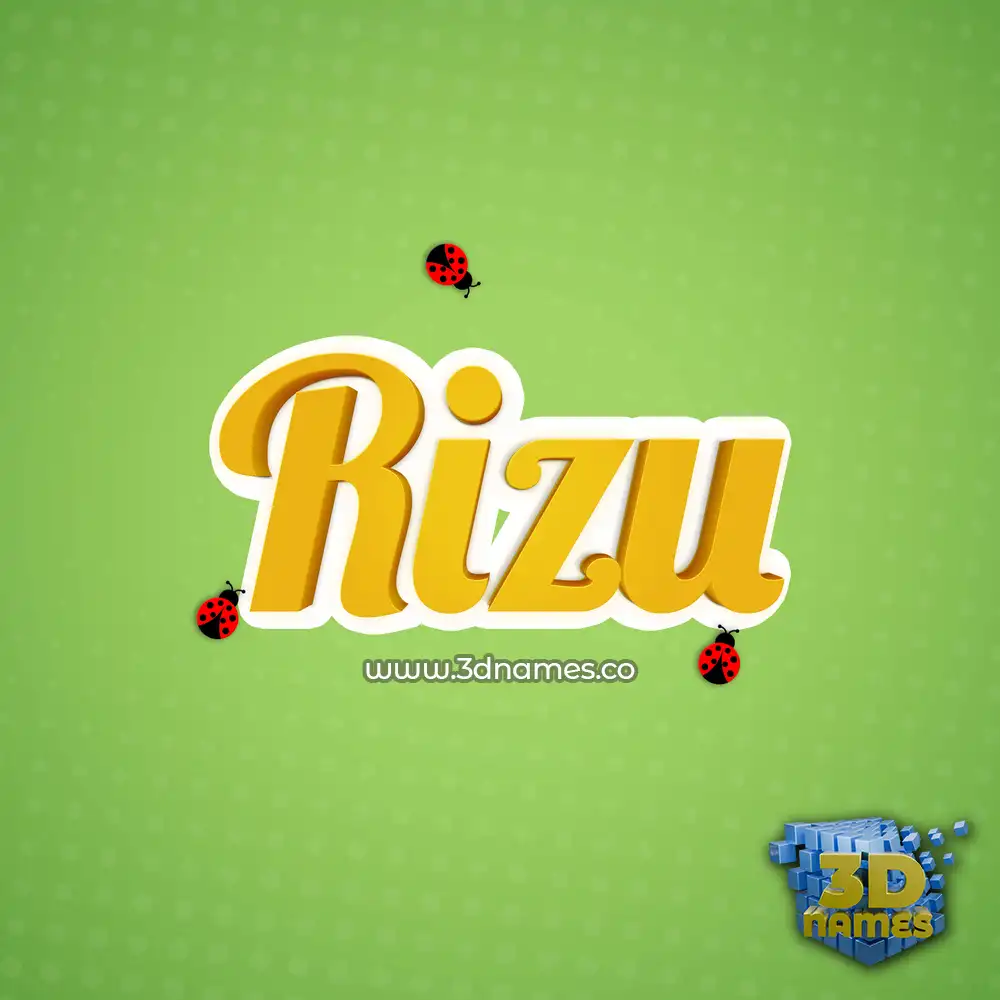 rizu in Ladybugs style - 3D name wallpaper