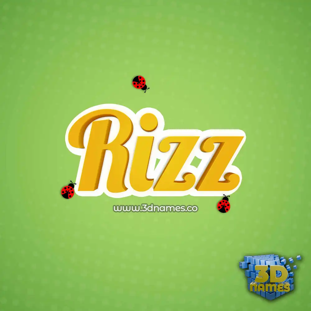 rizz in Ladybugs style - 3D name wallpaper