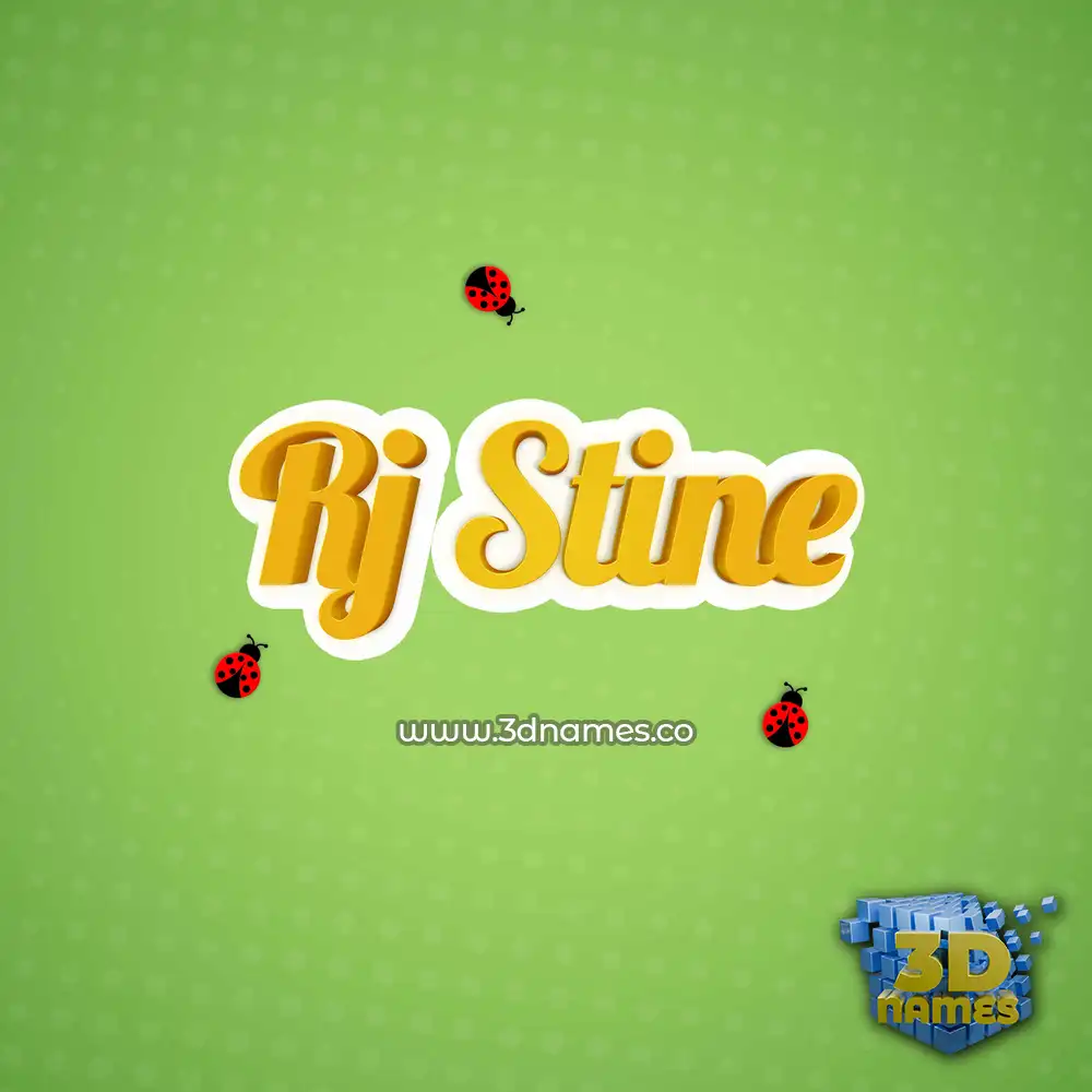 rj stine in Ladybugs style - 3D name wallpaper