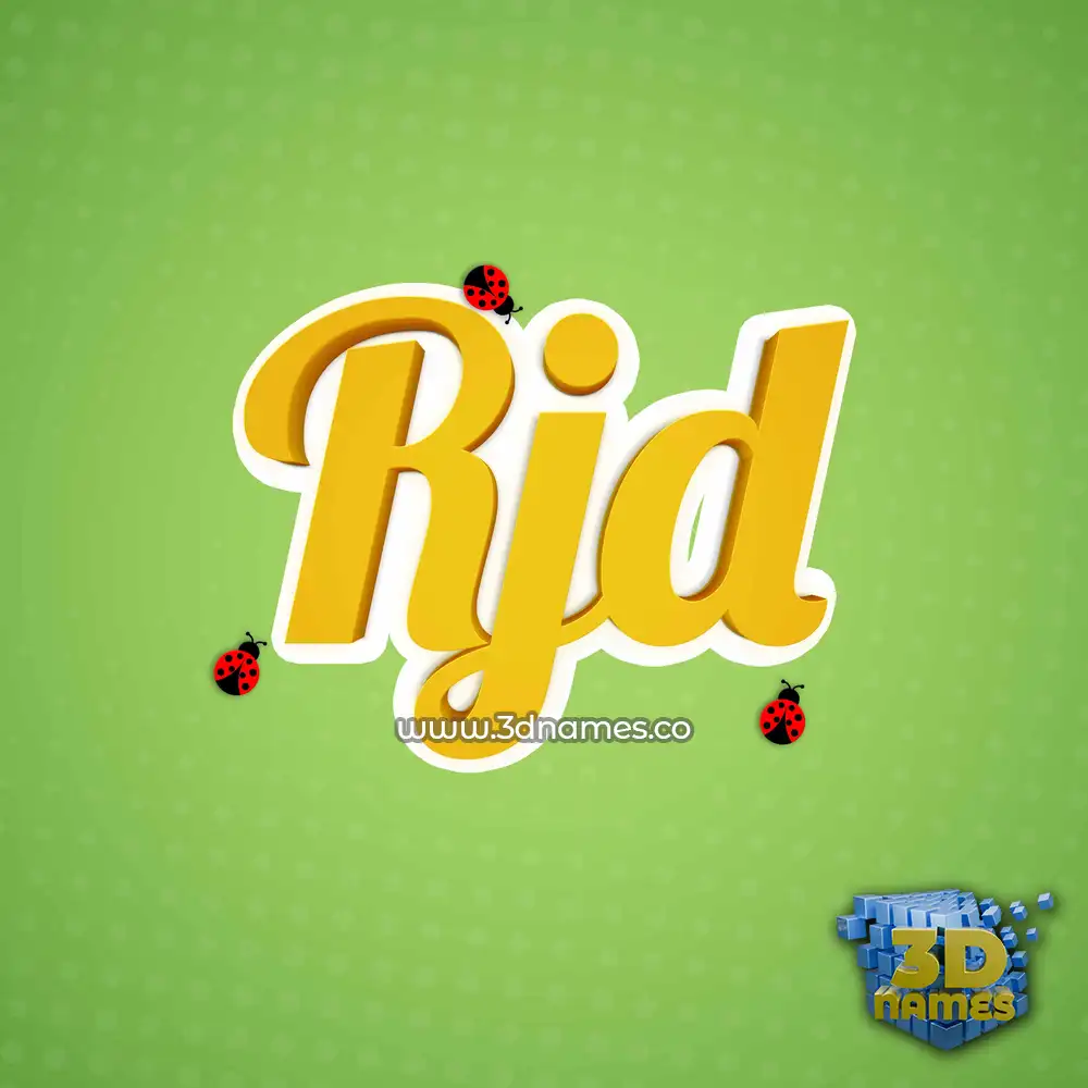 rjd in Ladybugs style - 3D name wallpaper