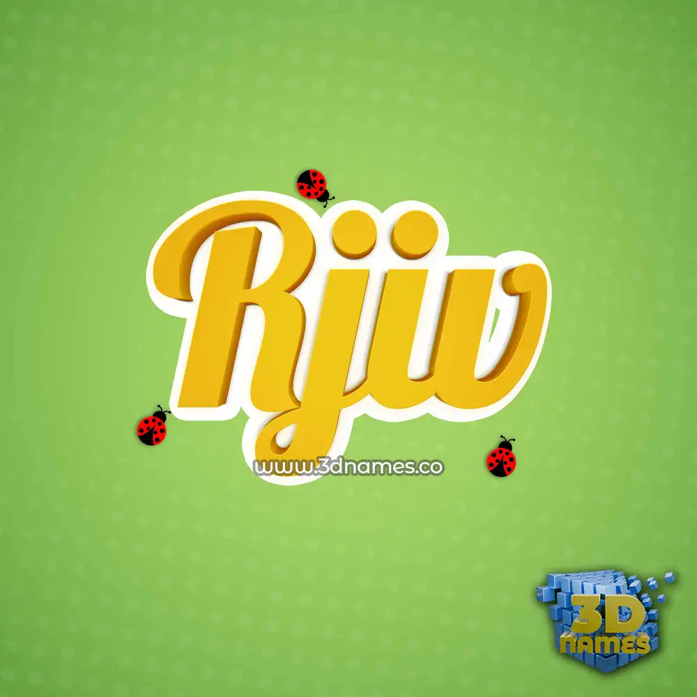 rjiv in Ladybugs style - 3D name wallpaper