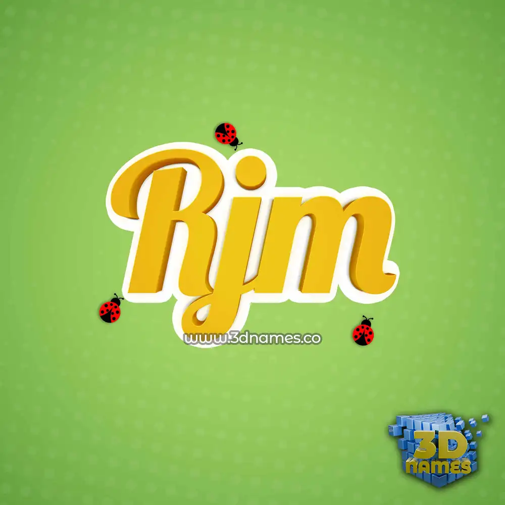 rjm in Ladybugs style - 3D name wallpaper