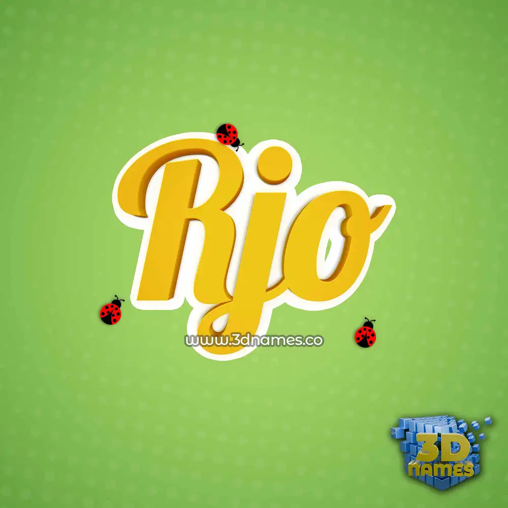 rjo in Ladybugs style - 3D name wallpaper