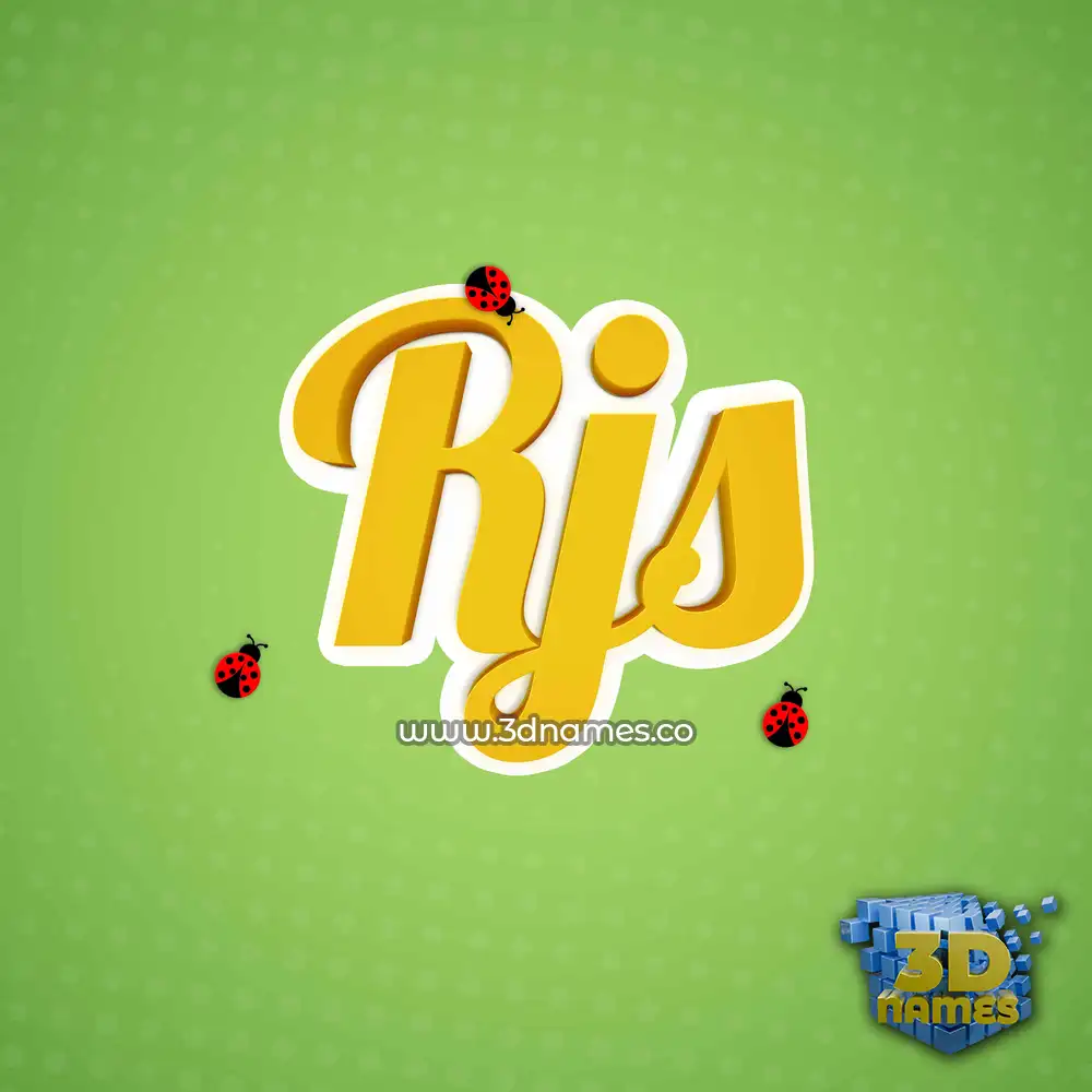 rjs in Ladybugs style - 3D name wallpaper