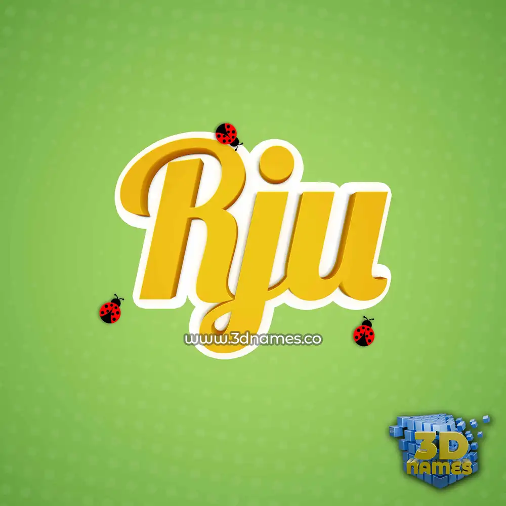 rju in Ladybugs style - 3D name wallpaper