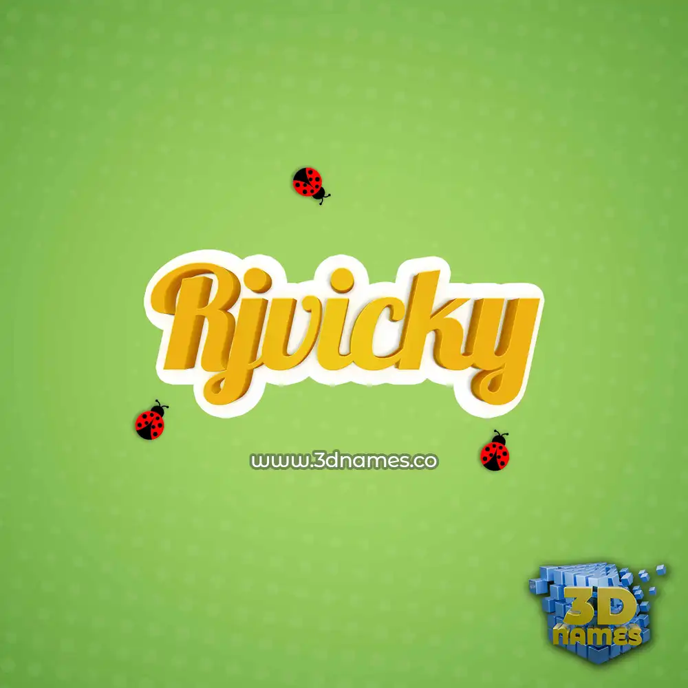 rjvicky in Ladybugs style - 3D name wallpaper