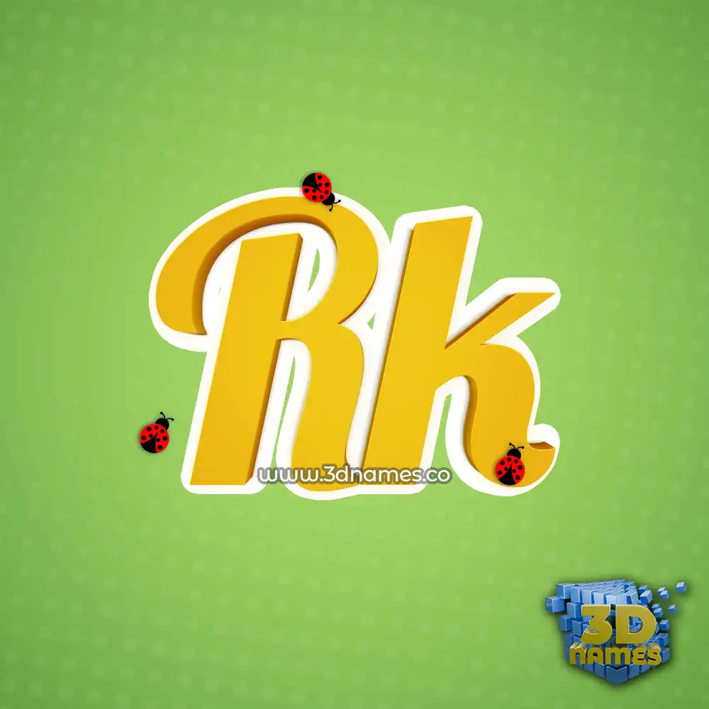 rk in Ladybugs style - 3D name wallpaper