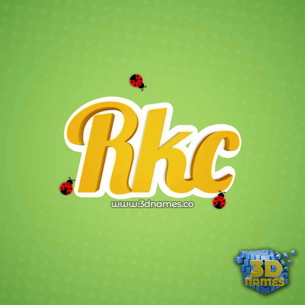 rkc in Ladybugs style - 3D name wallpaper