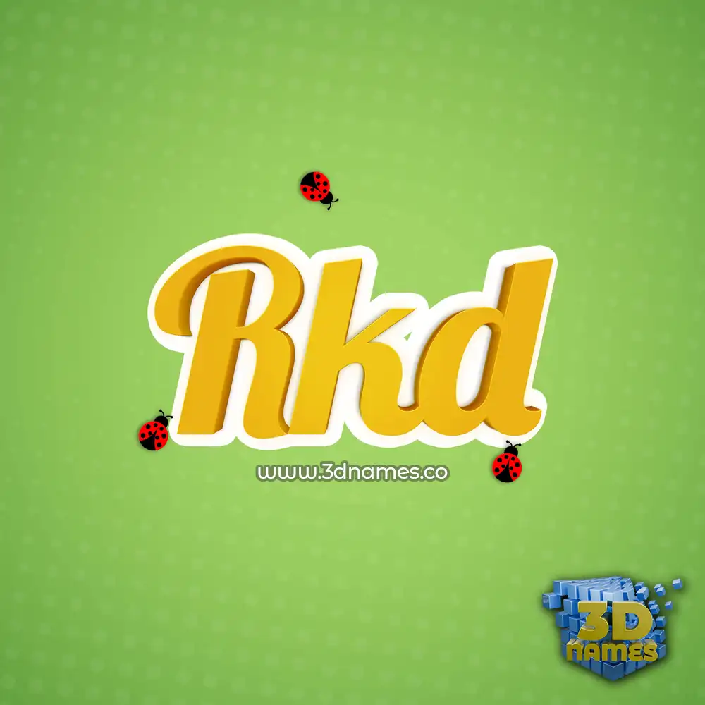 rkd in Ladybugs style - 3D name wallpaper