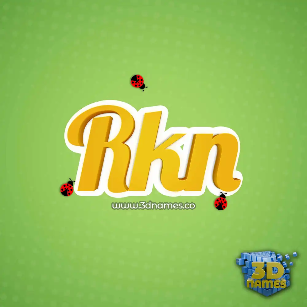 rkn in Ladybugs style - 3D name wallpaper