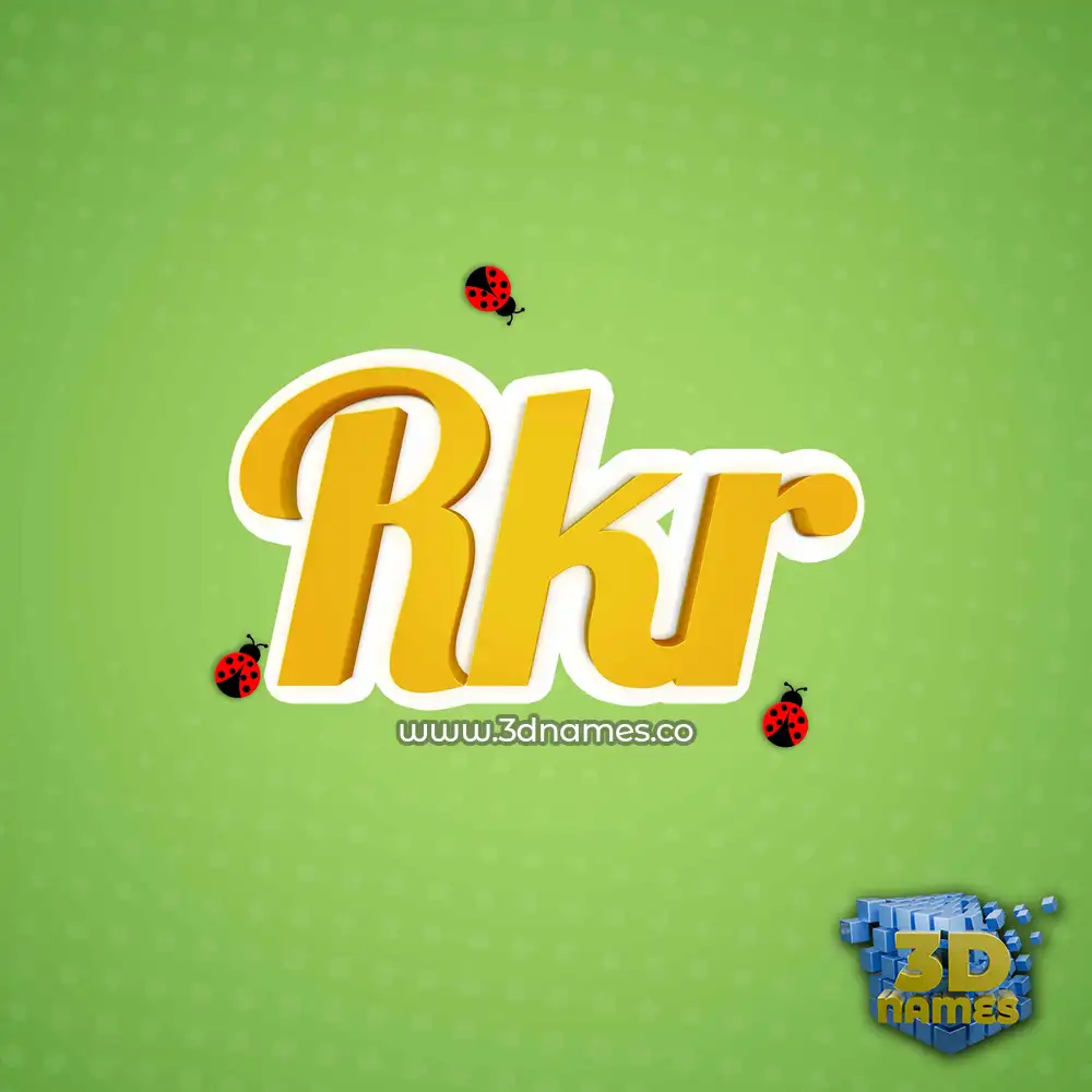 rkr in Ladybugs style - 3D name wallpaper