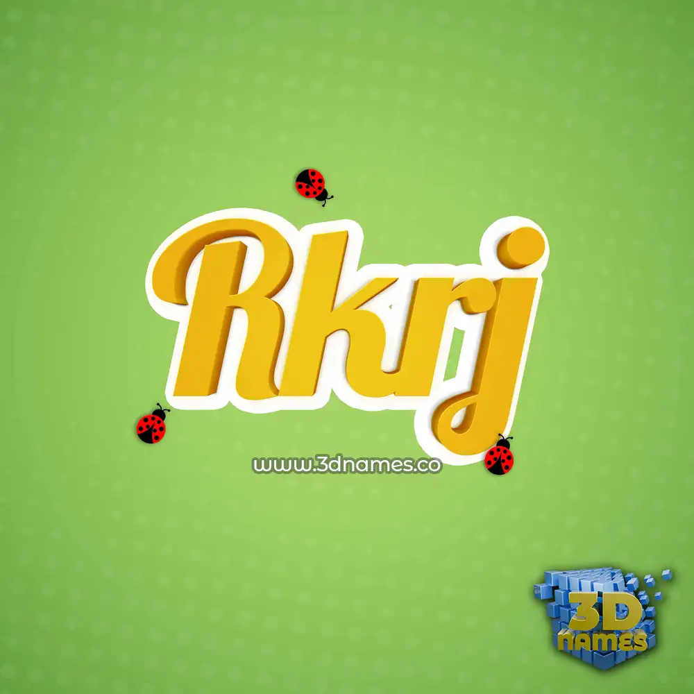 rkrj in Ladybugs style - 3D name wallpaper