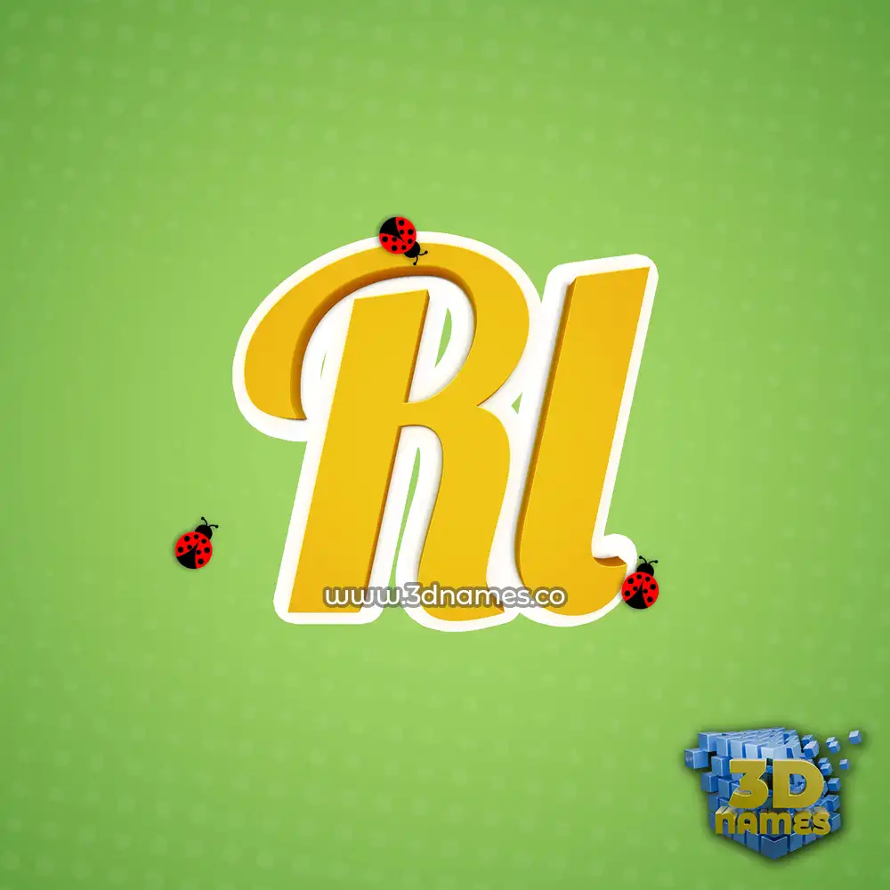 rl in Ladybugs style - 3D name wallpaper