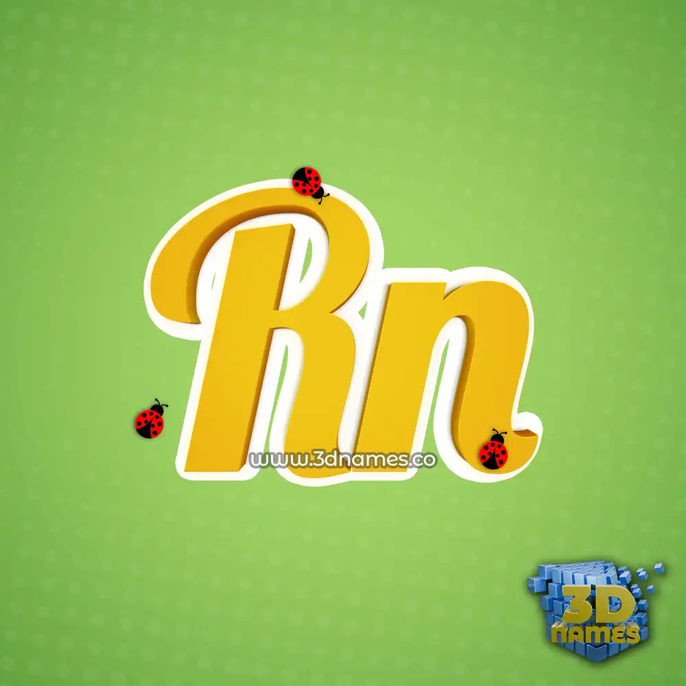 rn in Ladybugs style - 3D name wallpaper