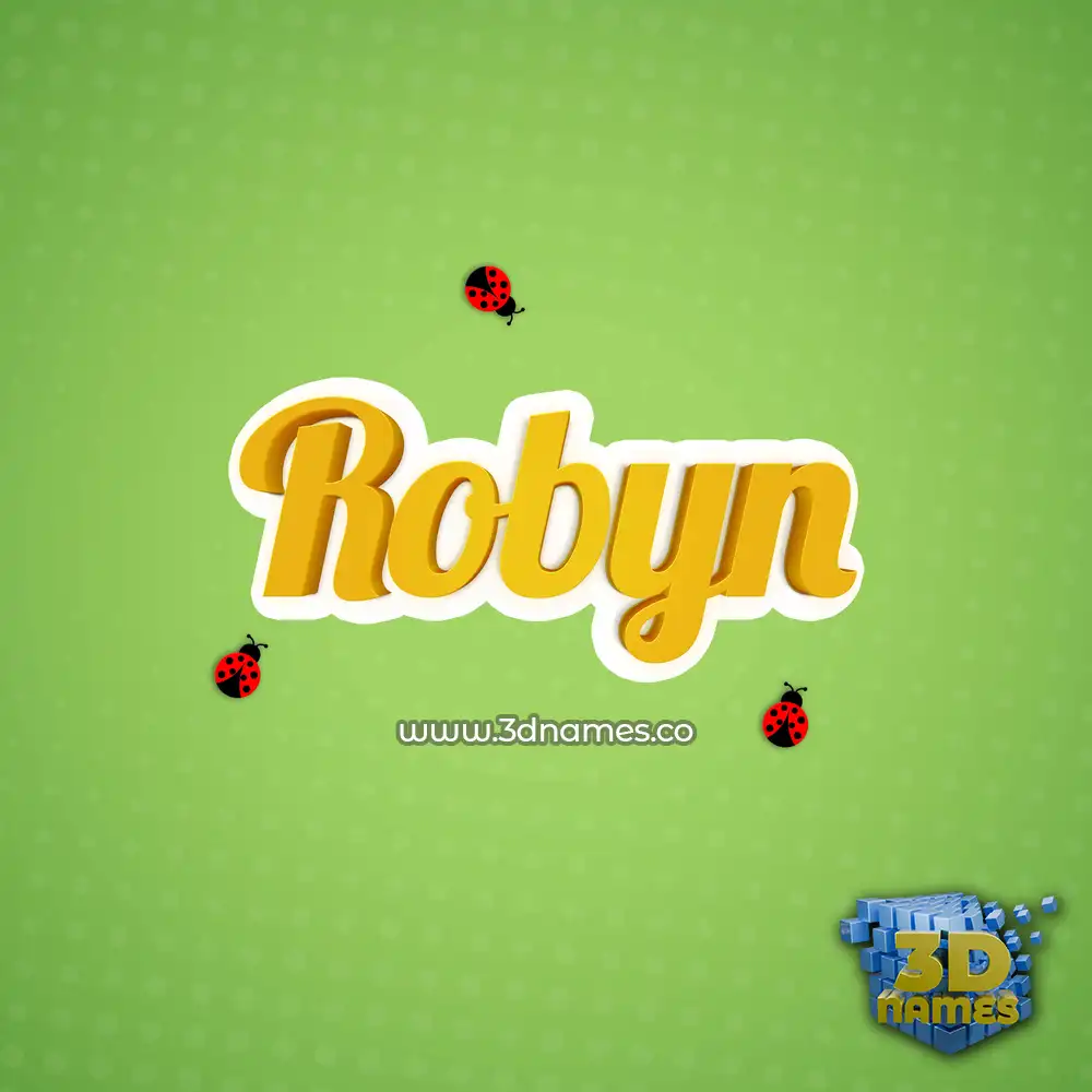 robyn in Ladybugs style - 3D name wallpaper