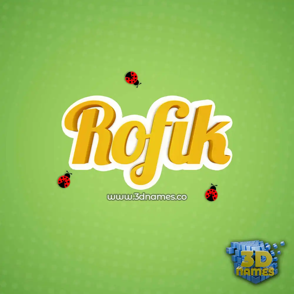 rofik in Ladybugs style - 3D name wallpaper