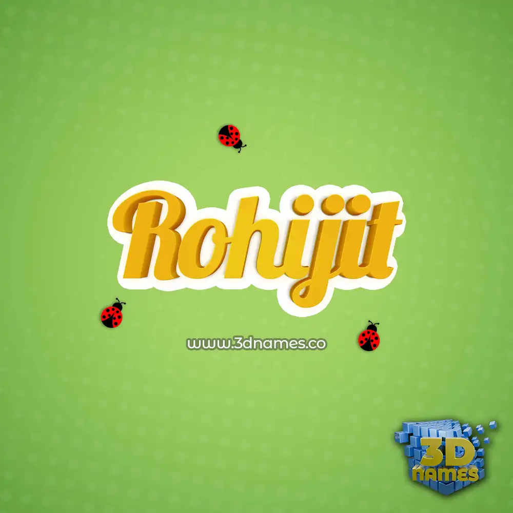rohijit in Ladybugs style - 3D name wallpaper