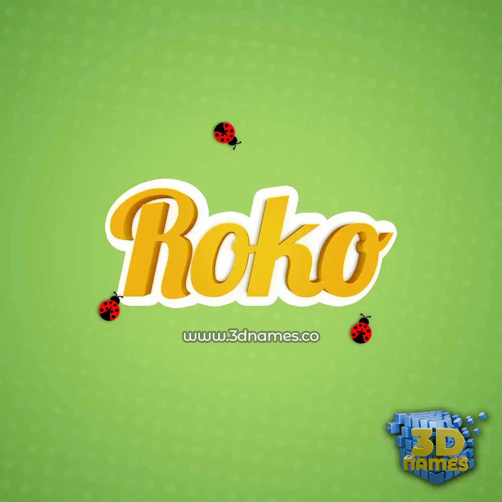 roko in Ladybugs style - 3D name wallpaper
