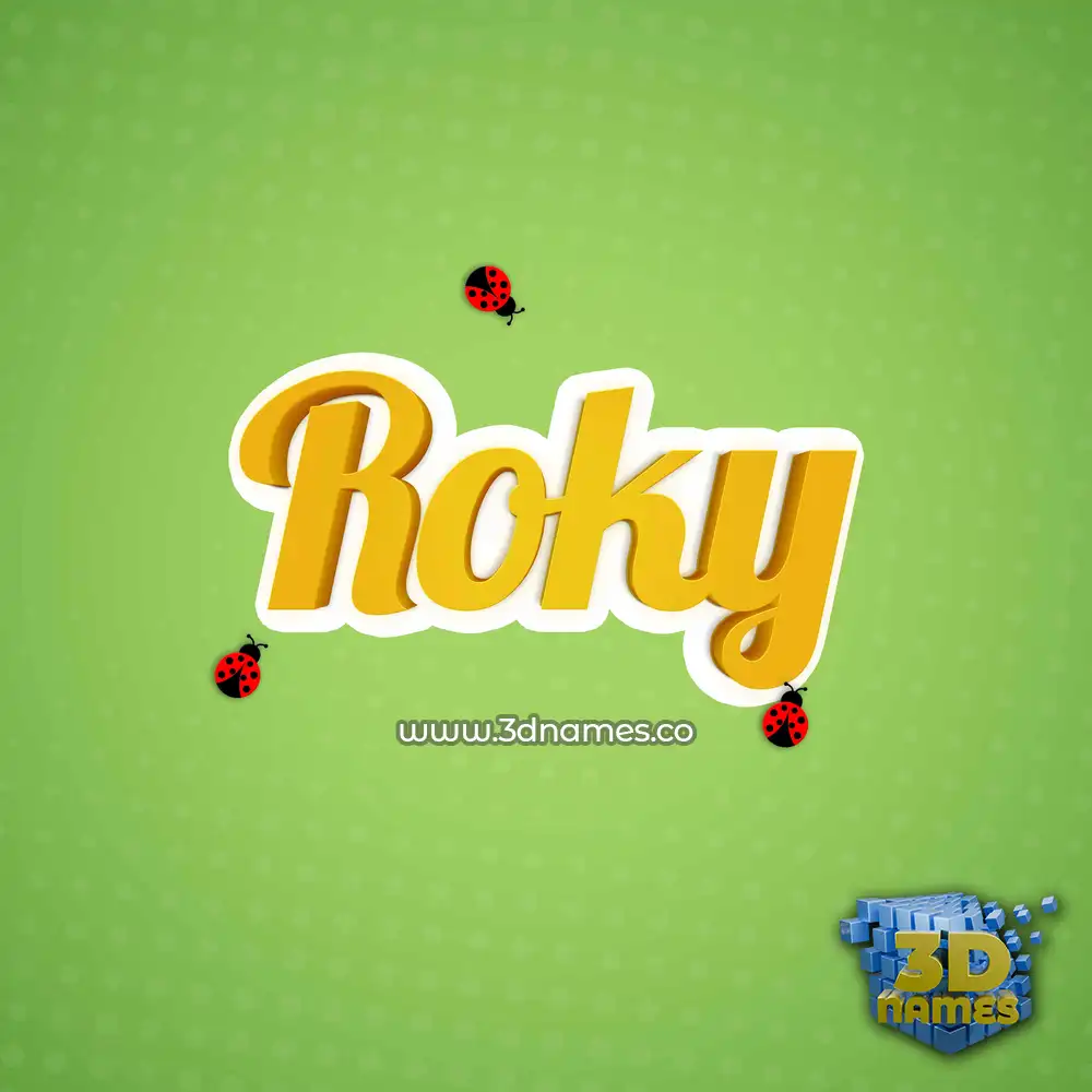 roky in Ladybugs style - 3D name wallpaper