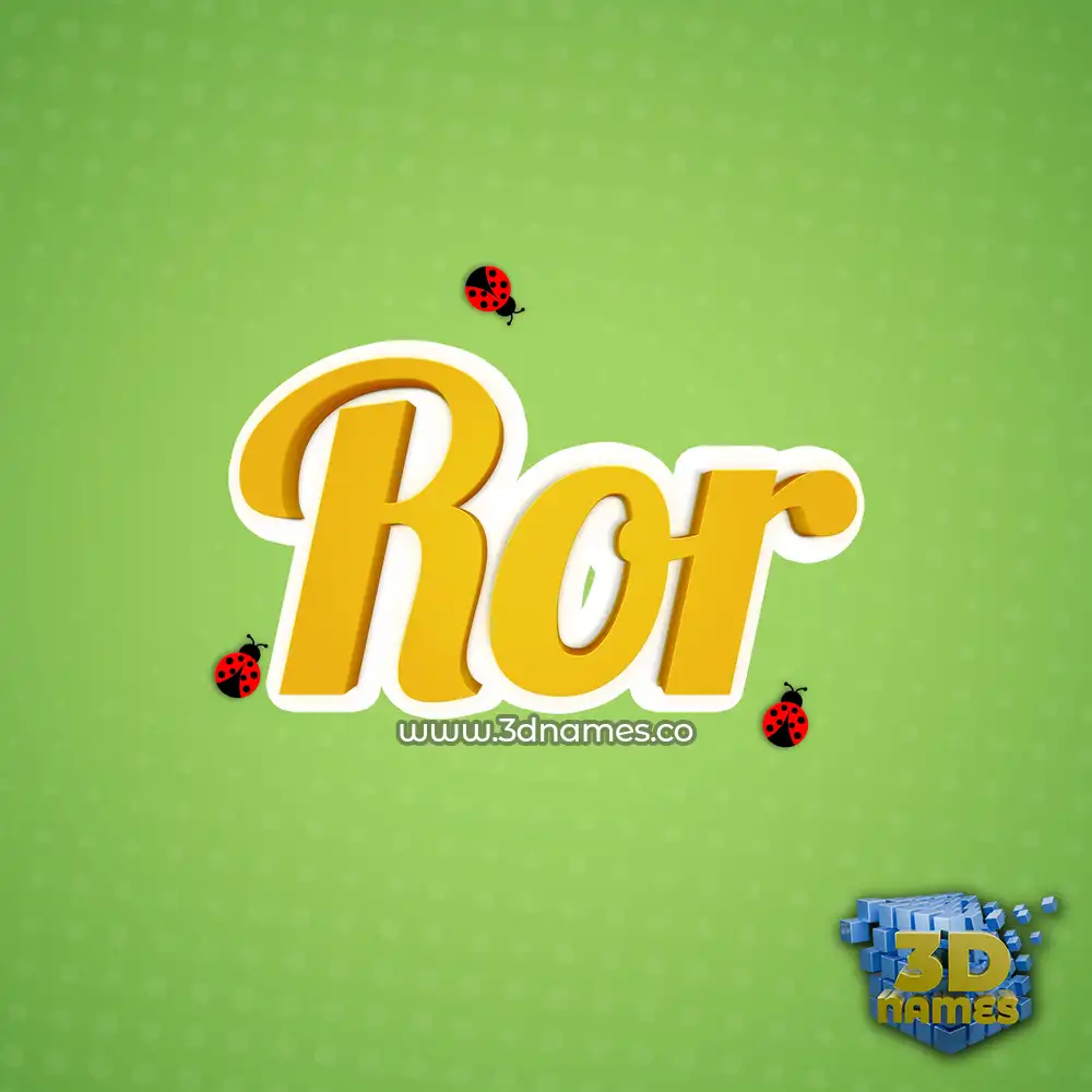 ror in Ladybugs style - 3D name wallpaper