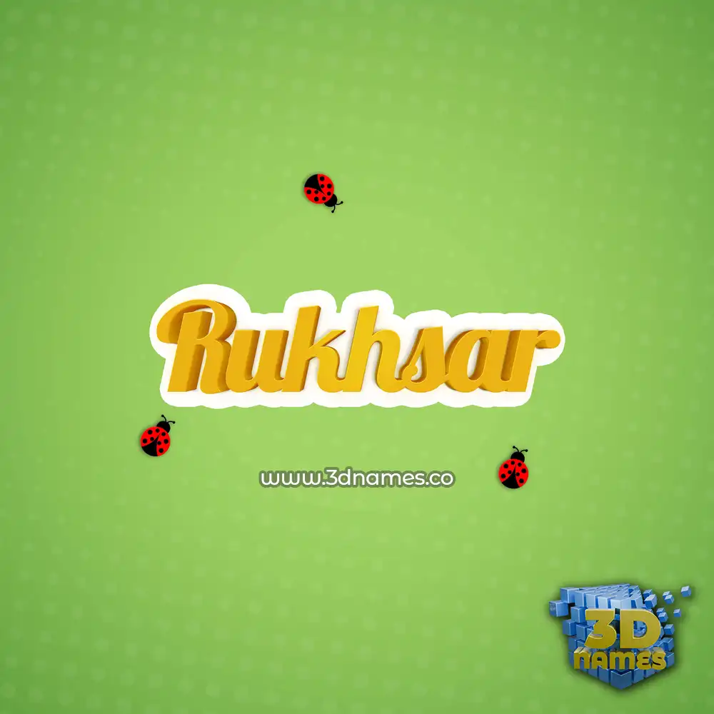 rukhsar in Ladybugs style - 3D name wallpaper