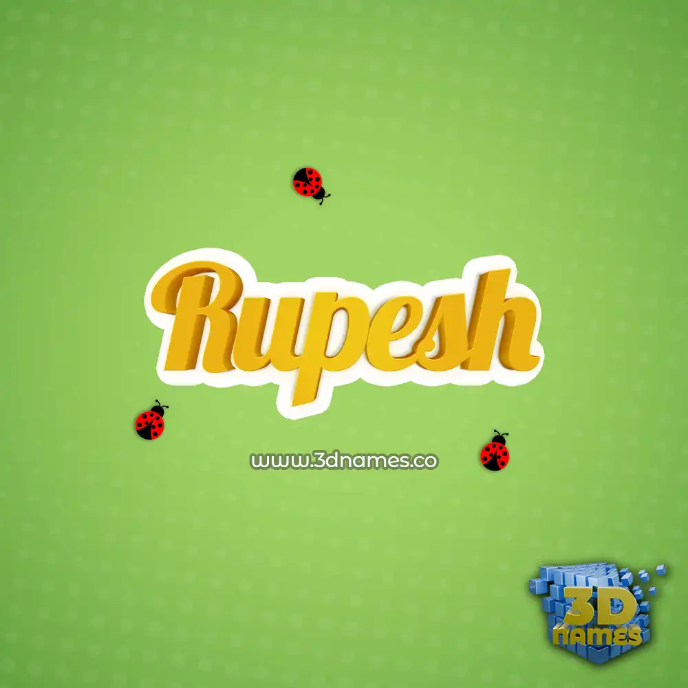 rupesh in Ladybugs style - 3D name wallpaper