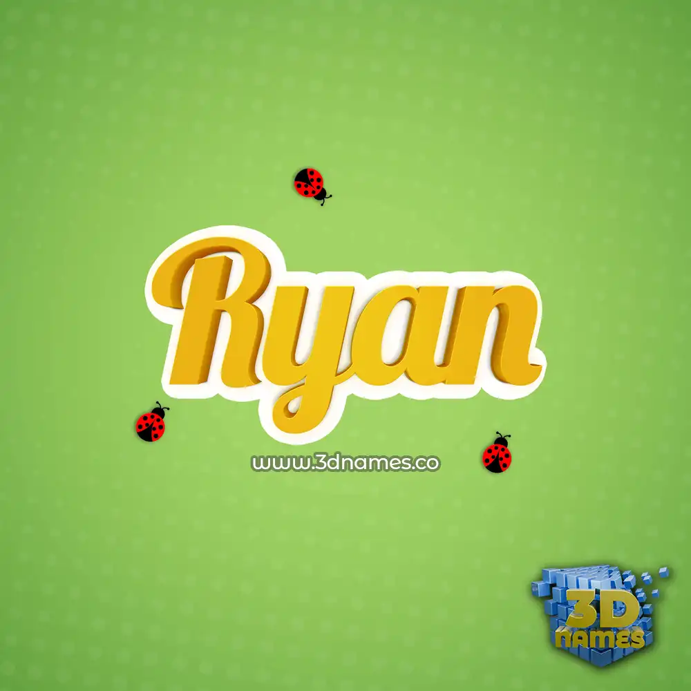 ryan in Ladybugs style - 3D name wallpaper