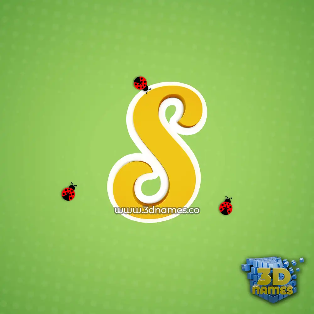 s in Ladybugs style - 3D name wallpaper