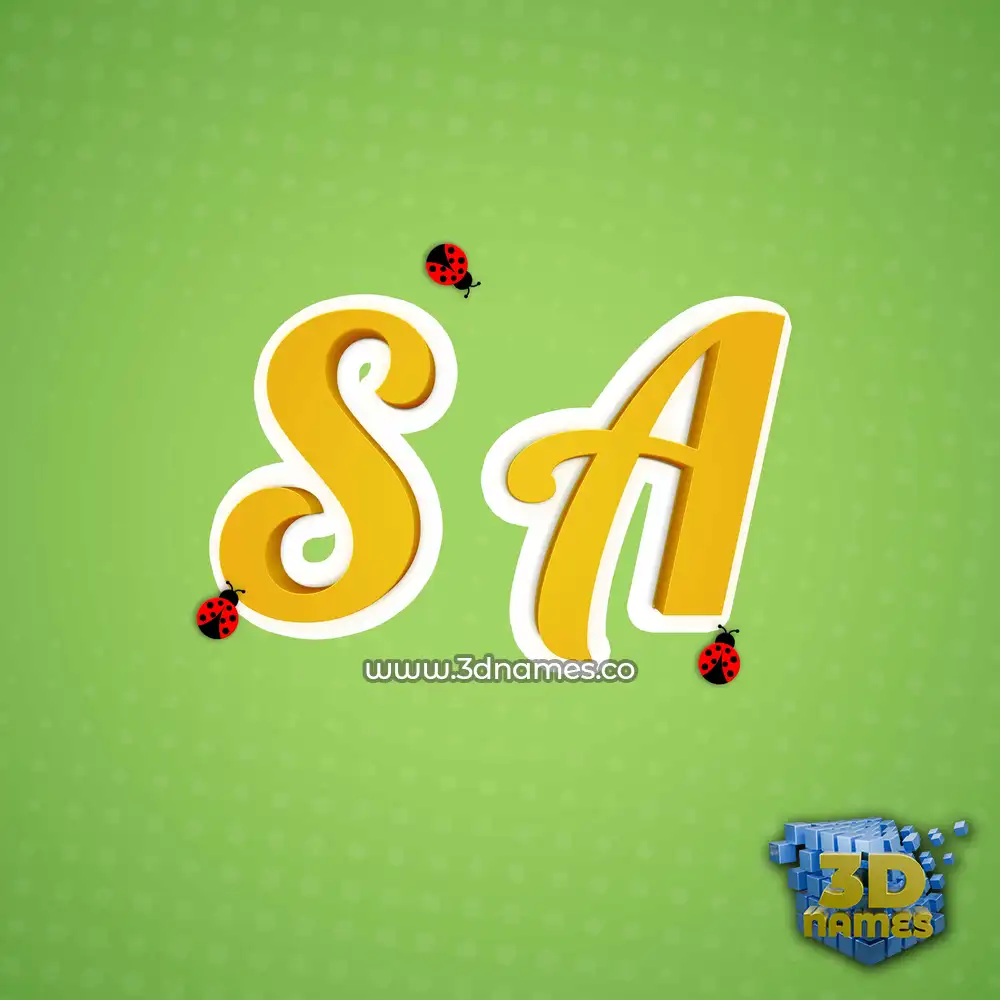 s a in Ladybugs style - 3D name wallpaper