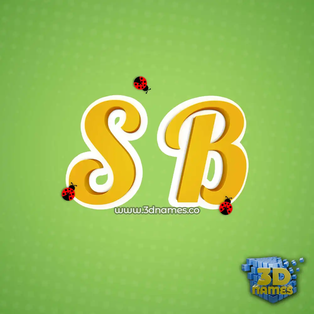 s b in Ladybugs style - 3D name wallpaper