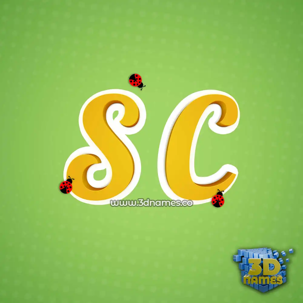 s c in Ladybugs style - 3D name wallpaper