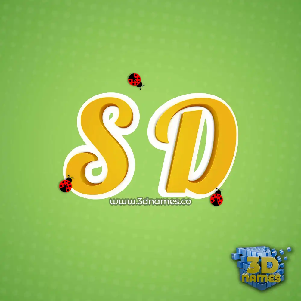 s d in Ladybugs style - 3D name wallpaper