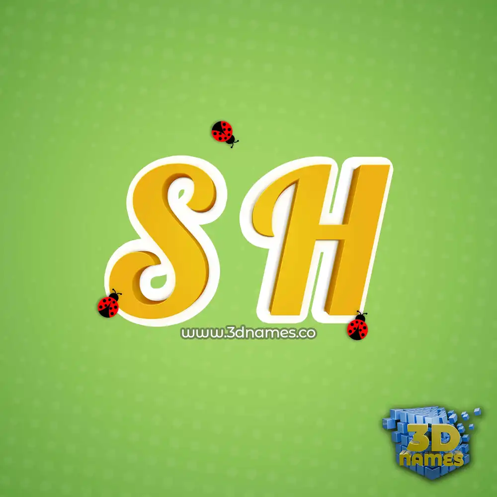 s h in Ladybugs style - 3D name wallpaper