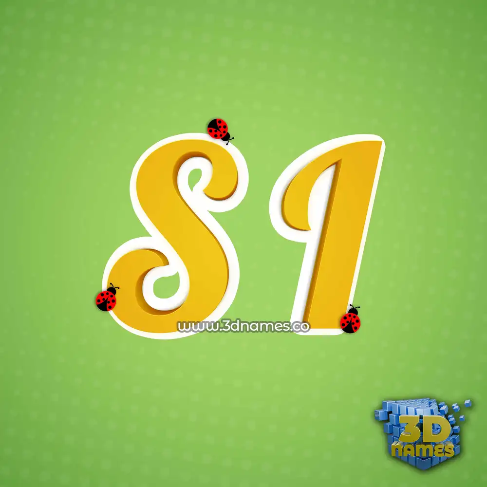 s i in Ladybugs style - 3D name wallpaper