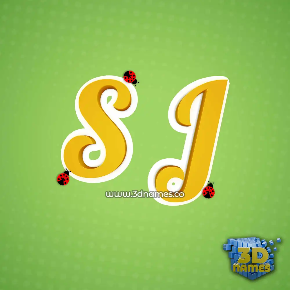 s j in Ladybugs style - 3D name wallpaper