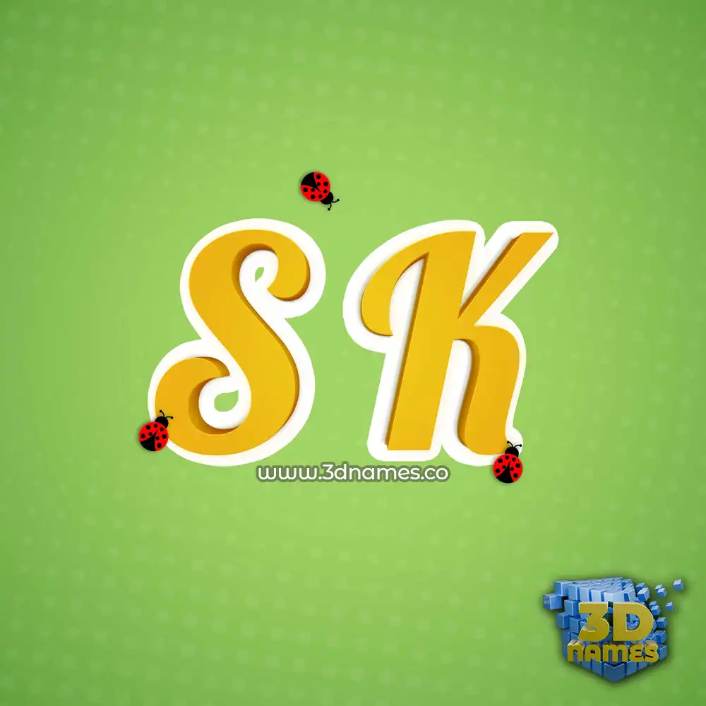 s k in Ladybugs style - 3D name wallpaper