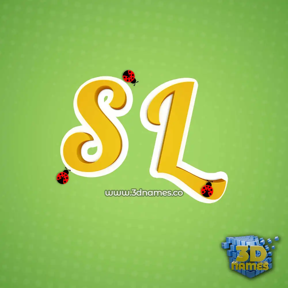 s l in Ladybugs style - 3D name wallpaper