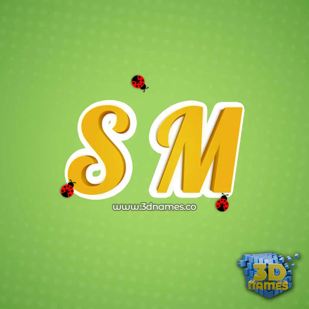 s m in Ladybugs style - 3D name wallpaper