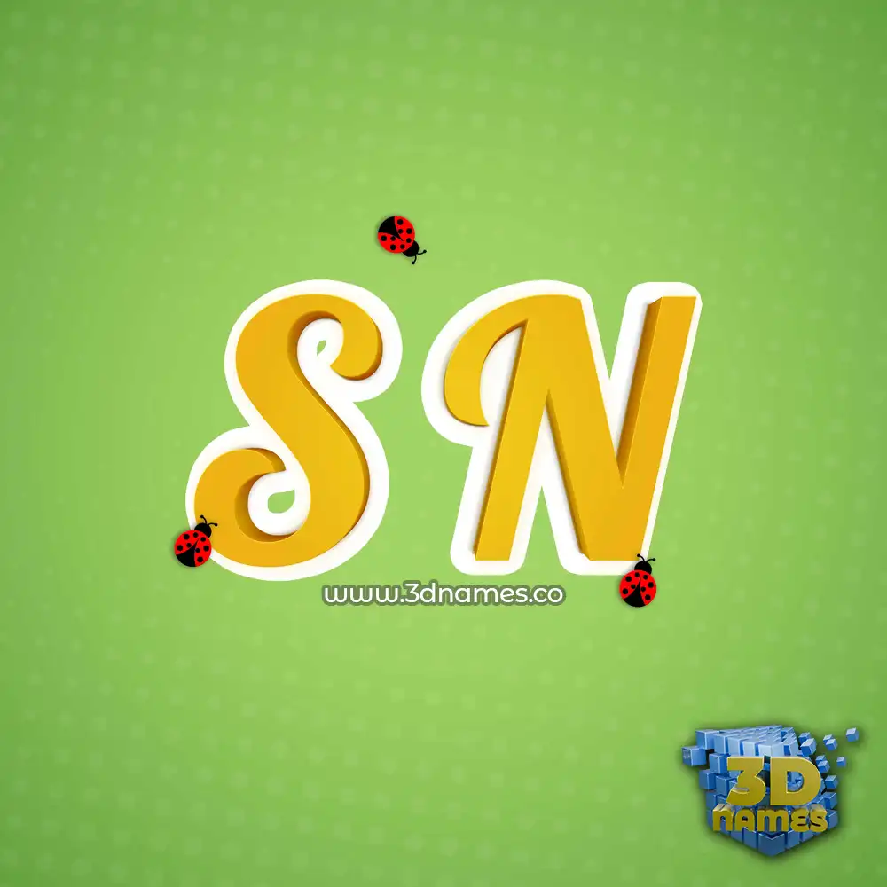 s n in Ladybugs style - 3D name wallpaper