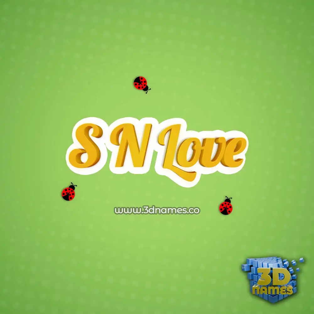 s n love in Ladybugs style - 3D name wallpaper